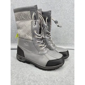 UGG BUTTE II‎ CWR METAL UGG PRINT LEATHER WATERPROOF YOUTH BOOTS SIZE US 2
