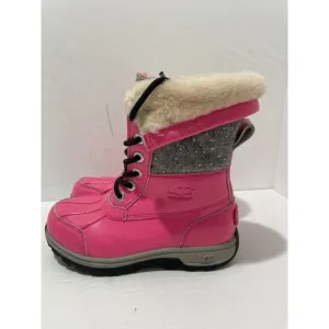 UGG Butte IIUGG Butte II Patent leather Pink Sparkle Youth Girls size 12 snow bo