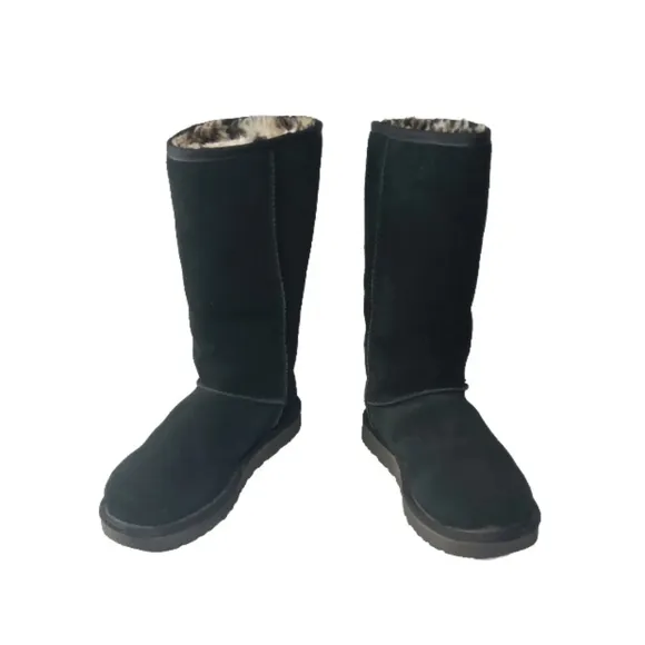 UGG Classic Tall II Boots Black Suede Women's Size 6 Retail $200