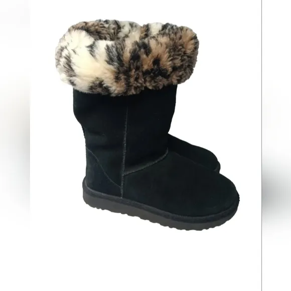UGG Classic Tall II Boots Black Suede Women's Size 6 Retail $200