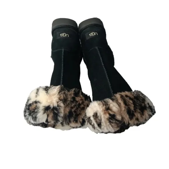 UGG Classic Tall II Boots Black Suede Women's Size 6 Retail $200