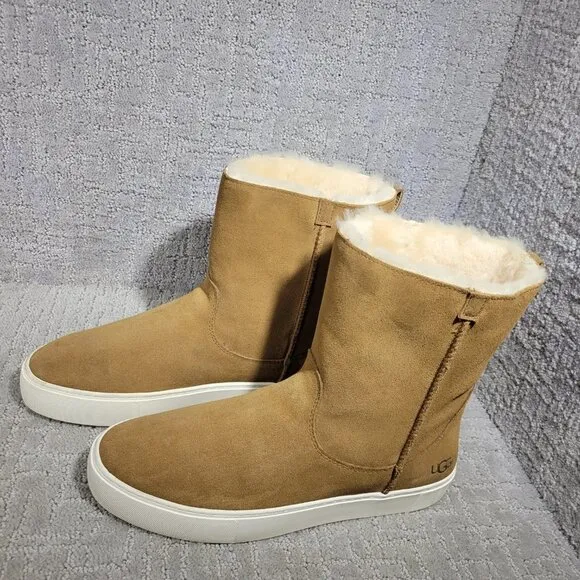 UGG Declan Women’s Size 12 US Chestnut Suede Sheepskin Shearling Pull on Boots