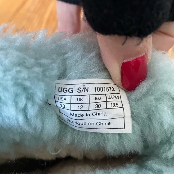 UGG Elle Kids Sheepskin Boots Pink/Blue Size 13