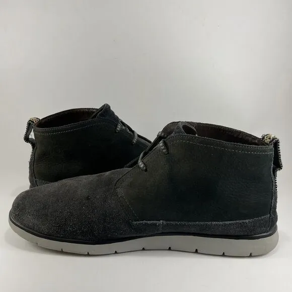 UGG Freamon Waterproof Blue Leather Black Lace Up Ankle Boots Mens Size 13