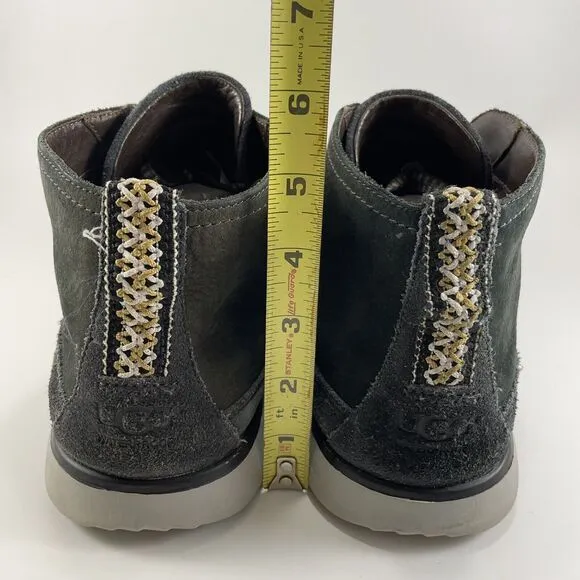 UGG Freamon Waterproof Blue Leather Black Lace Up Ankle Boots Mens Size 13