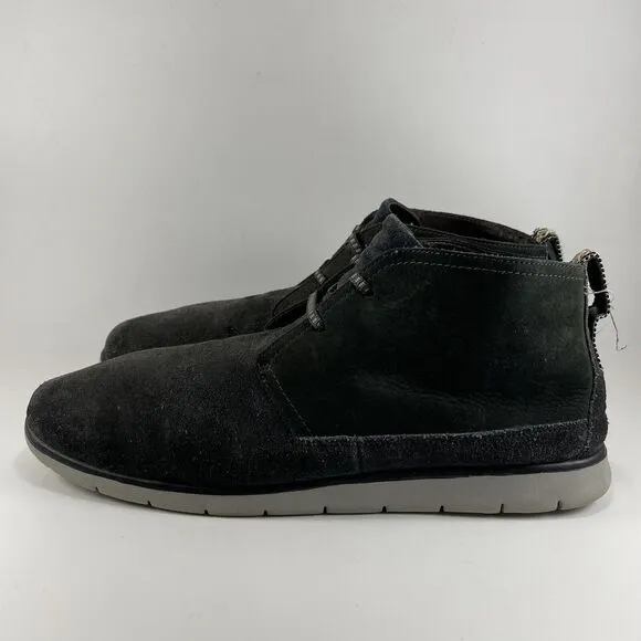 UGG Freamon Waterproof Blue Leather Black Lace Up Ankle Boots Mens Size 13