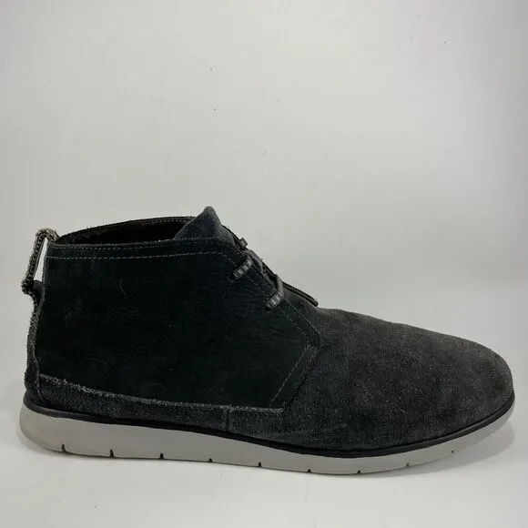 UGG Freamon Waterproof Blue Leather Black Lace Up Ankle Boots Mens Size 13