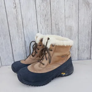 Ugg Glacier Womens Size 8 Leather Sheepskin Duck Boots Gore Tex Vibram Lace-Up