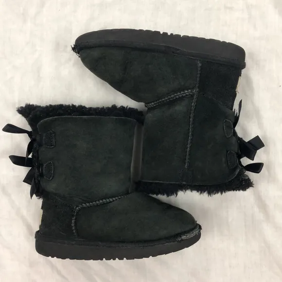 UGG Kids Bailey Bow Black Boots (S/N 3280T)/ Size: 10 Toddler