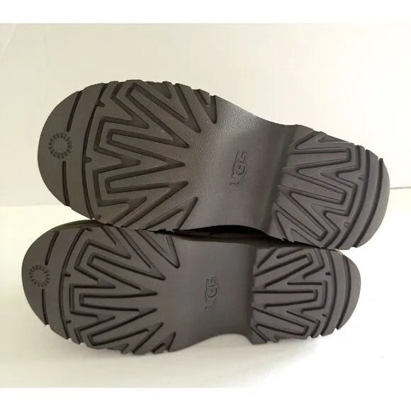 UGG Kids Classic Ultra Mini New Heights Suede Upper Pull Tab Hickory 6 -Big Kid