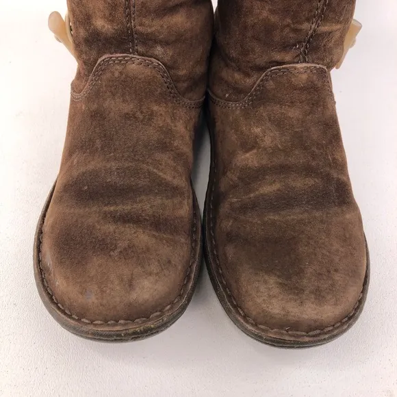 UGG Kona Brown Leather Toggle Winter Boots 6