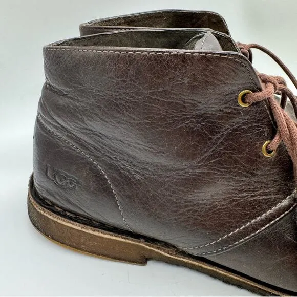 UGG Leighton Men's Lace-Up Chukka Boot In Chocolate Brown Sz 11 Business Casual