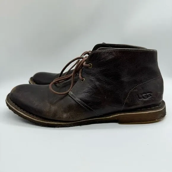 UGG Leighton Men's Lace-Up Chukka Boot In Chocolate Brown Sz 11 Business Casual