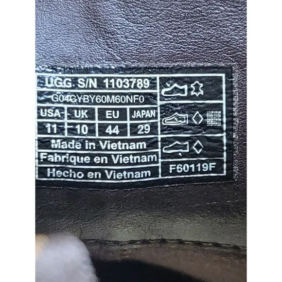 UGG MEN 11 BILTMORE CHELSEA STOUT LEATHER WATERPROOF BOOTS Brown