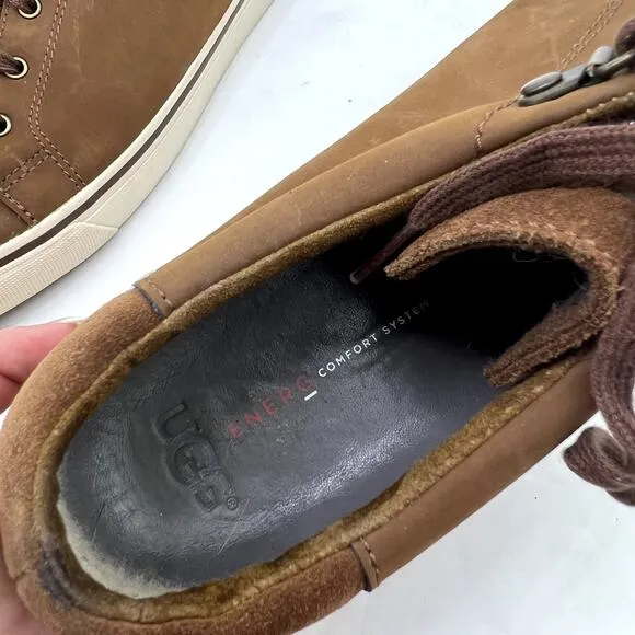Ugg Mens Brock Brown Suede Lace Up Sneakers