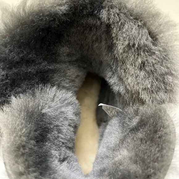 UGG Mini Bailey Button Gray Suede  Boots Womens Size 41 NWOT