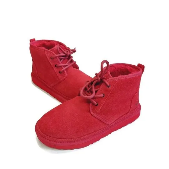 UGG Neumel Ankle Chukka Casual Suede Boots Mens Size 9 Womens 10 Samba Red 3236
