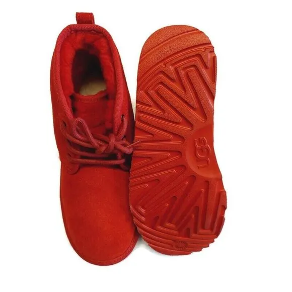 UGG Neumel Ankle Chukka Casual Suede Boots Mens Size 9 Womens 10 Samba Red 3236