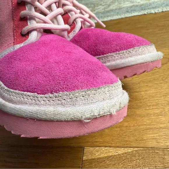 UGG Neumel Mashup Suede Boots Pink Toddlers Size 12
