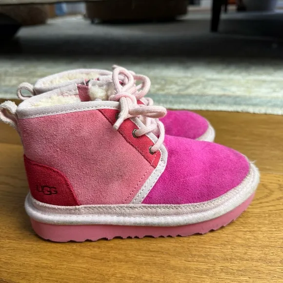 UGG Neumel Mashup Suede Boots Pink Toddlers Size 12