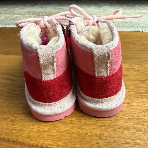 UGG Neumel Mashup Suede Boots Pink Toddlers Size 12