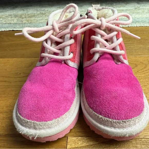 UGG Neumel Mashup Suede Boots Pink Toddlers Size 12