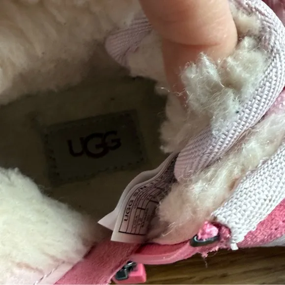 UGG Neumel Mashup Suede Boots Pink Toddlers Size 12