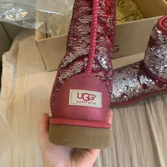 Ugg Shoes | AuthenticnUgg Classic Short Sparkle Boots w/ Pink Sequins