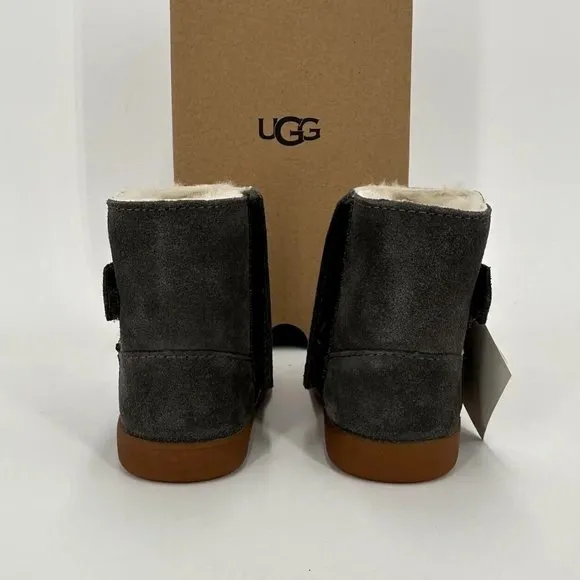 UGG Toddler Girl's Keelan Boots sz 6 Charcoal Gray Wool Lined Suede Upper NEW