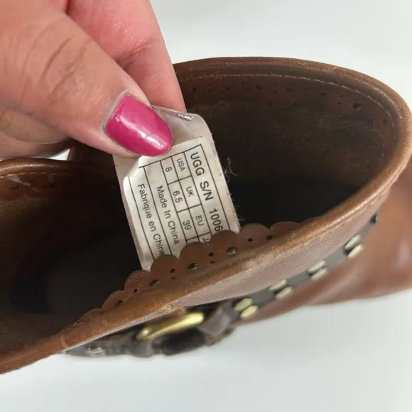Ugg Women Darling Harness Whiskey Brown Leather Boots