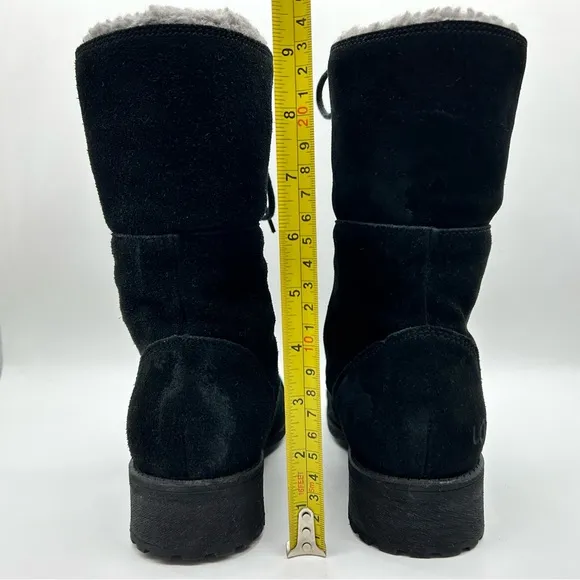 UGG Women’s Gradin Black Suede Combat Lace Up Boots Size 7