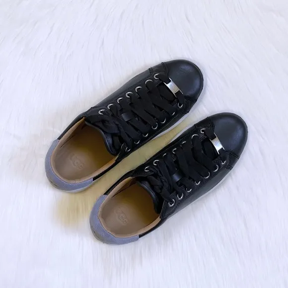 UGG Women’s Milo Black Leather Sneakers