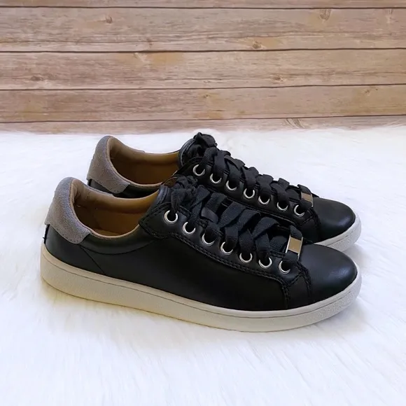 UGG Women’s Milo Black Leather Sneakers