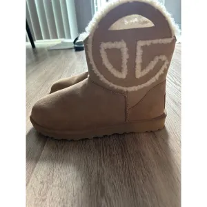 UGG x Telfar Shearling Lined Logo Winter Boots Tan Suede Leather