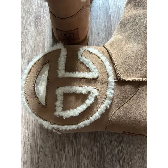 UGG x Telfar Shearling Lined Logo Winter Boots Tan Suede Leather
