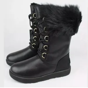 UGG AYA TALL TOSCANA CUFF BLACK WATERPROOF Boots
