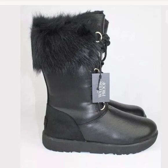UGG AYA TALL TOSCANA CUFF BLACK WATERPROOF Boots