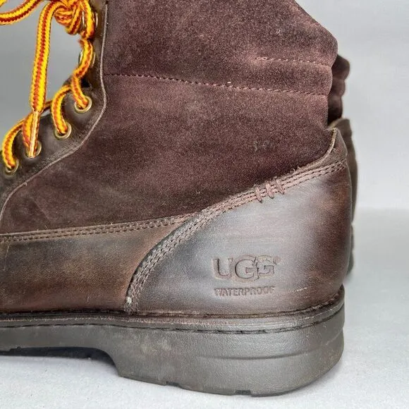 UGG Men's Size 12 Barrington Brown Leather Waterproof Boots