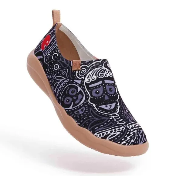 UIN Men's Loafers Knitted Walking Casual Travel Shoes (Mundo de los Muertos)