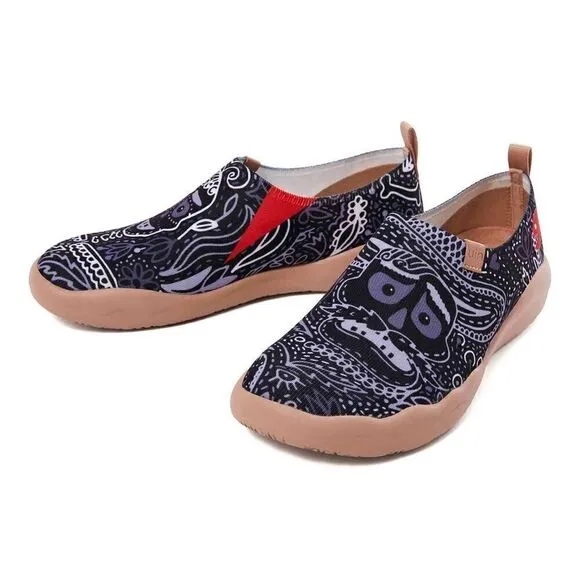 UIN Men's Loafers Knitted Walking Casual Travel Shoes (Mundo de los Muertos)