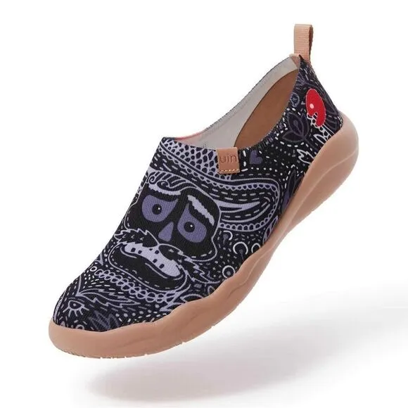 UIN Men's Loafers Knitted Walking Casual Travel Shoes (Mundo de los Muertos)