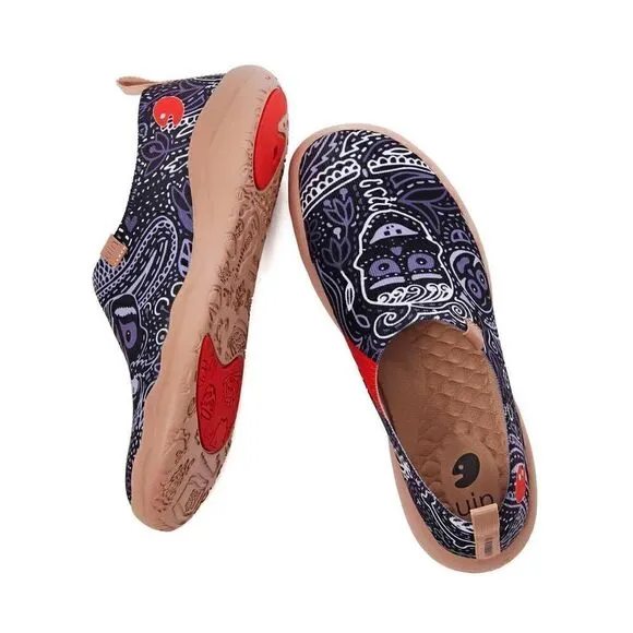 UIN Men's Loafers Knitted Walking Casual Travel Shoes (Mundo de los Muertos)