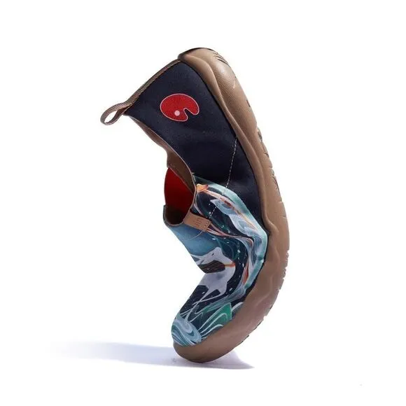 UIN Men's Fashion Sneaker Painted Canvas Slip-On Travel Shoes (Fairy Deer)