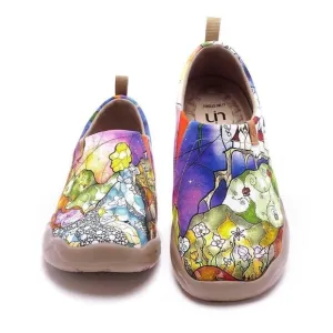 UIN Women's Fashion Sneaker Canvas Slip-On Ladies Travel Shoes (Princess Garden)