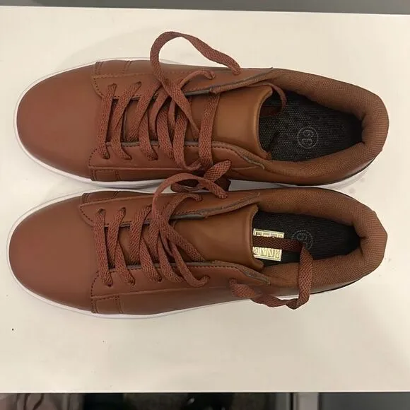 Unbranded Men's Brown Fashion Classic Solid Lace Up Sneaker Shoes Size 39