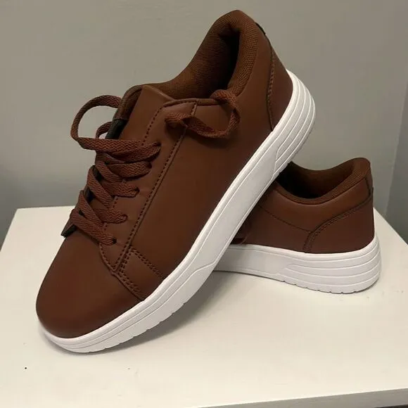 Unbranded Men's Brown Fashion Classic Solid Lace Up Sneaker Shoes Size 39
