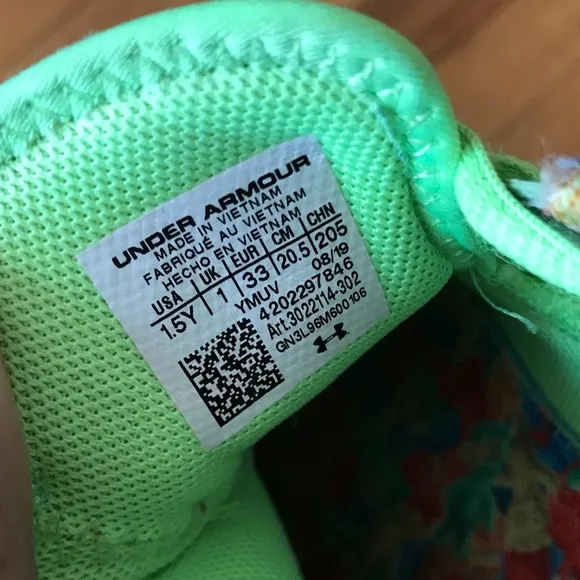 Under Armour Curry 7 Sour Patch Kids Lime 1.5y