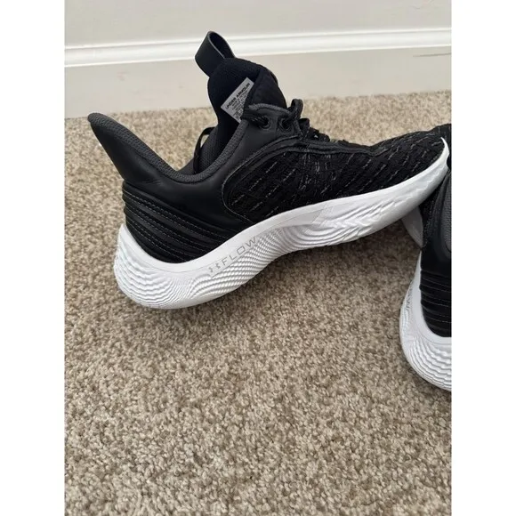 Under Armour Curry Flow 9 Team Black White Mens Shoes 3025631-001 Mens 8 W 9.5