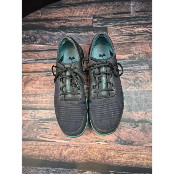 Under Armour TriBase Reign Training Shoes Men's 12 Black Teal 3021289-001 Gym
