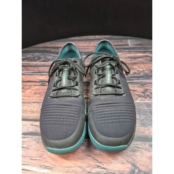 Under Armour TriBase Reign Training Shoes Men's 12 Black Teal 3021289-001 Gym